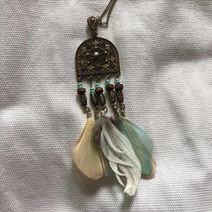 2/$15 Long Feather Pendant Necklace